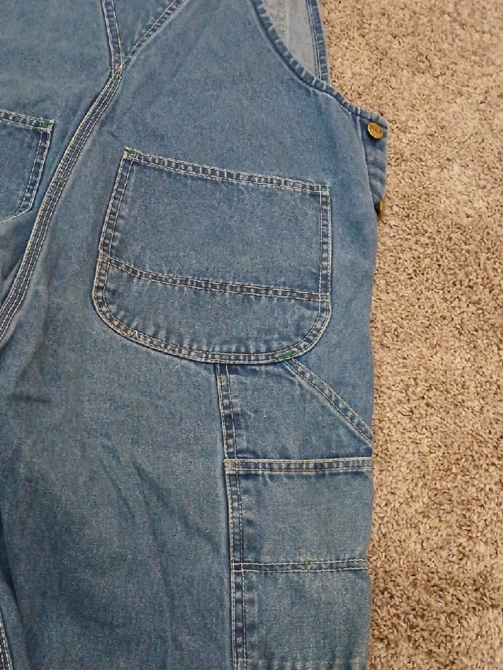 Men's Straight Denim Bib Overalls - Blue Size 32 X 30 - Picture 4 of 6